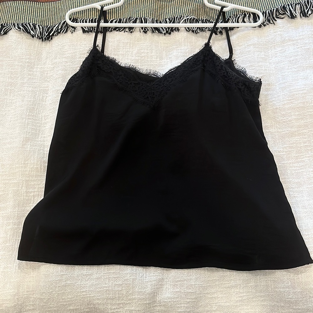 black BP lace and silk tanktop